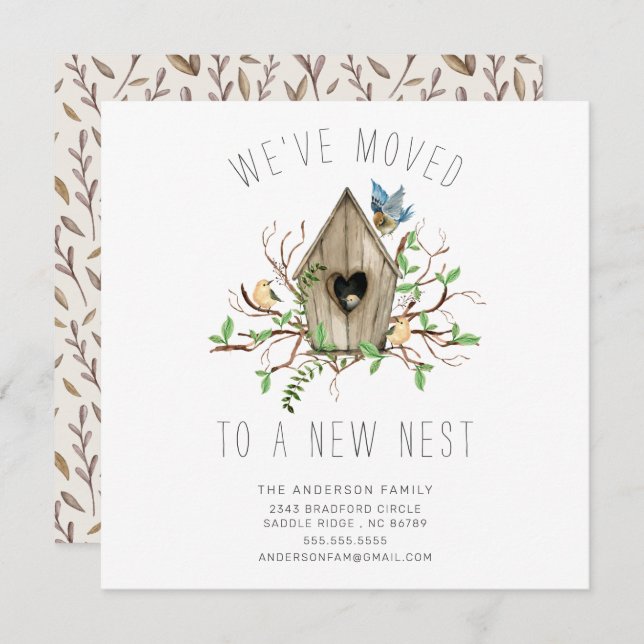 Nous avons déplacé le nouveau Faire-part de déména (Devant / Derrière)