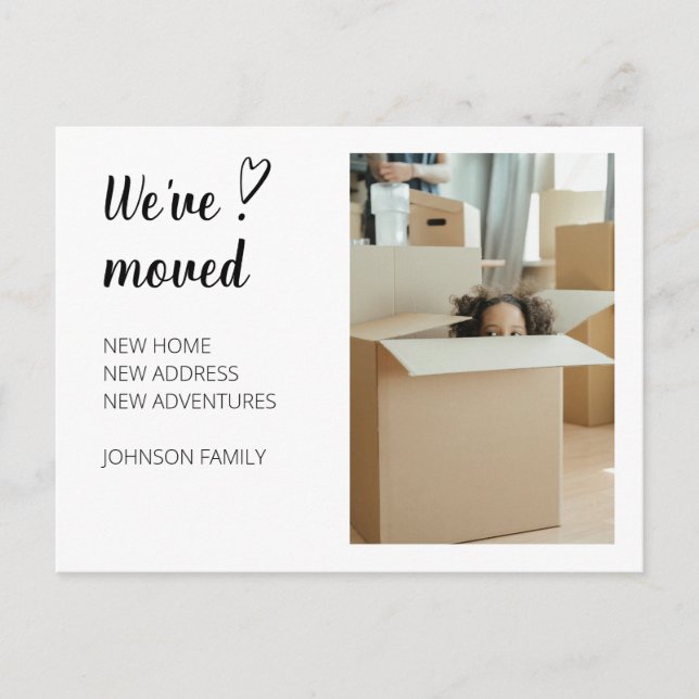 Nous avons déplacé Moving Faire-part Photo 2. Cart (Devant)