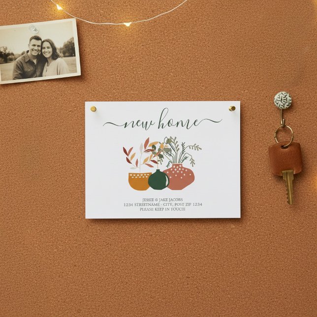 Nous avons déplacé, nouvelle carte de faire-part d (We've moved, new address announcement card.)