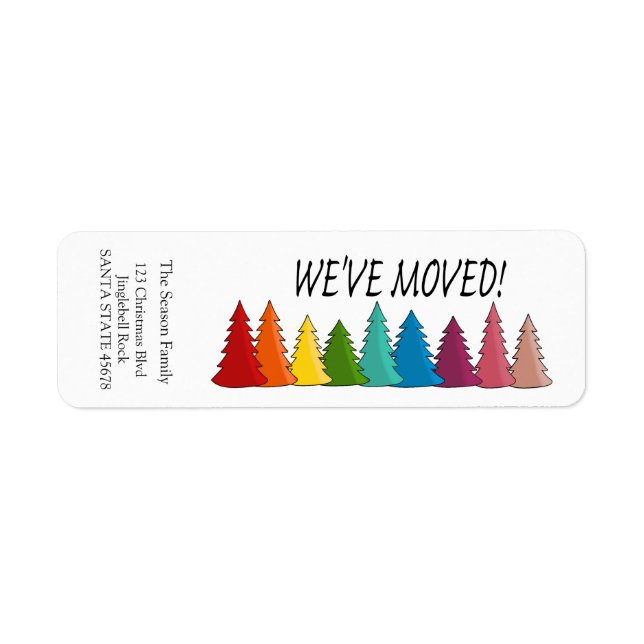 Nous avons déplacé Rainbow arbres étiquette de vac (Devant)