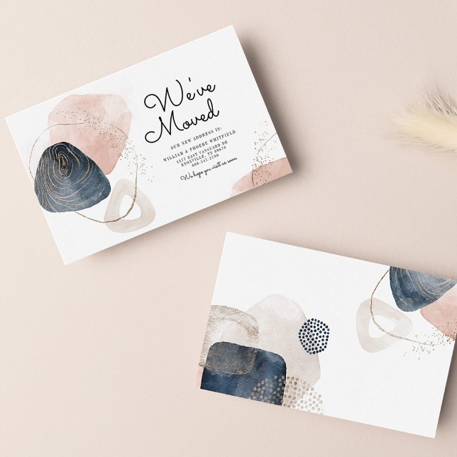 Nous avons déplacé un nouveau Faire-part de déplac (Abstract Business Relocation New Address Moving Announcement)
