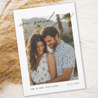 "Nous avons dit oui" Faire-part photo minimaliste