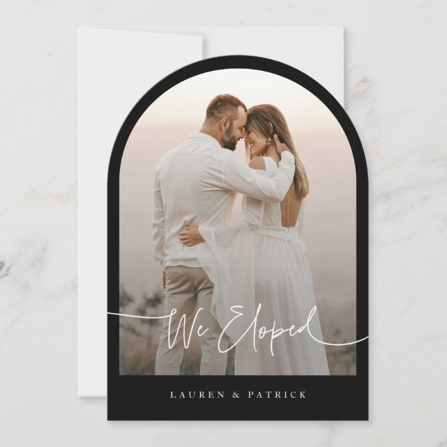 Nous avons Elopé Arch Elopement Mariage Faire-part (Devant)