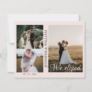 Nous avons Eloped Photo Collage Mariage Faire-part