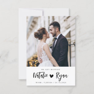 nous avons épousé le mariage photo faire-part