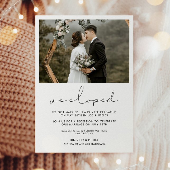 Nous avons fui la faire-part minimaliste manuscrit (Créateur téléchargé)