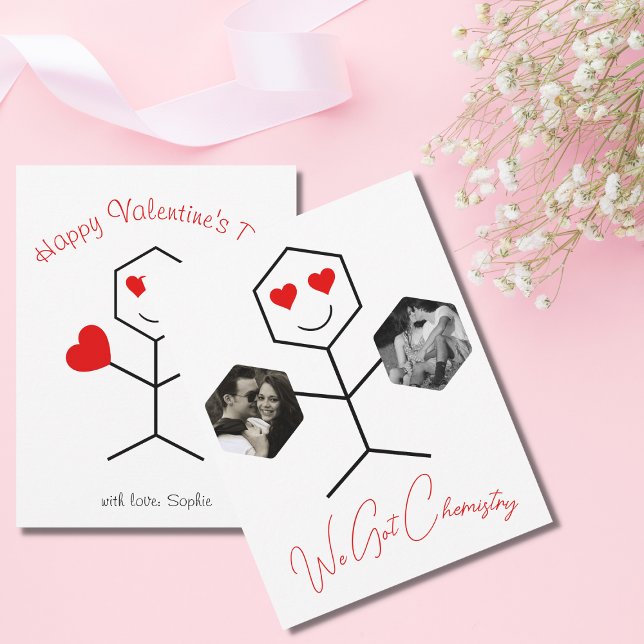 Nous Avons La Chimie Photo Moderne Valentines Cart (Créateur téléchargé)
