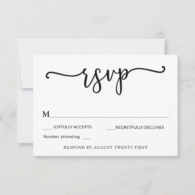 Nous avons lié la carte de boîtier Knot RSVP (Devant)