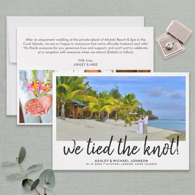 Nous avons lié le noeud | 4 Faire-part Mariage pho (Créateur téléchargé)