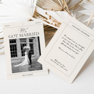 Nous Avons Marié Vintage Mariage Carte De Mariage