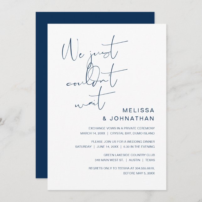 Nous avons noué le nœud, Invitation de mariage en  (Devant / Derrière)