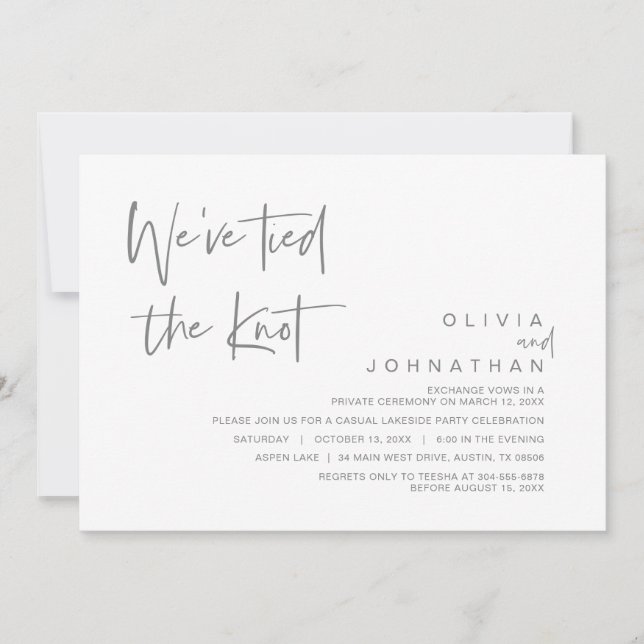 Nous avons noué le nœud, Invitation de mariage en  (Devant)