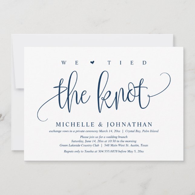 Nous avons noué le nœud, Invitation de mariage fug (Devant)