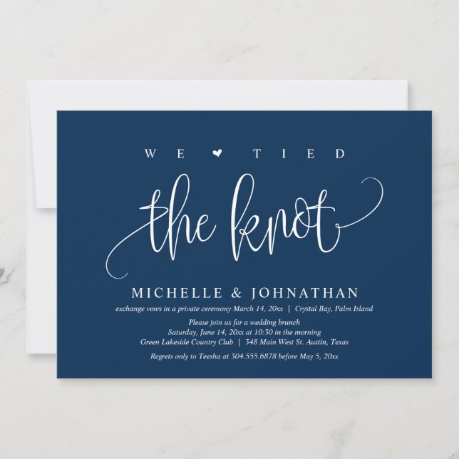 Nous avons noué le nœud, Invitation de mariage pou (Devant)
