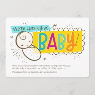 Nous avons un bébé, une Faire-part de grossesse
