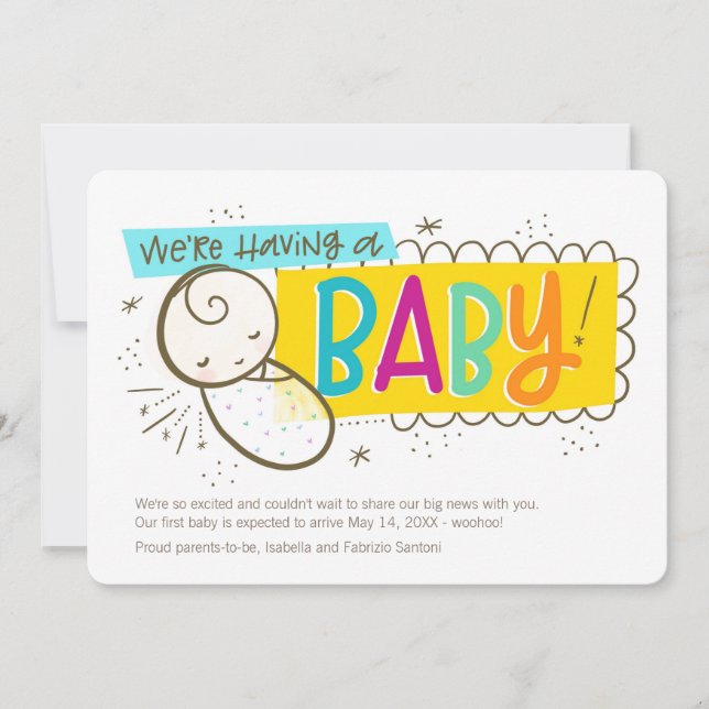 Nous avons un bébé, une Faire-part de grossesse (Devant)