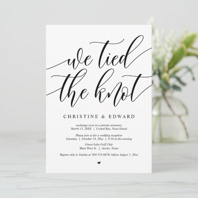 Nous avons uni nos vies, Invitation de mariage fug (Debout devant)