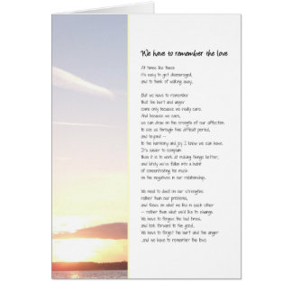 Nous devons nous souvenir de l'amour...des relatio