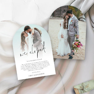 Nous Eloped 2 Photo Script Mariage Carte Arch