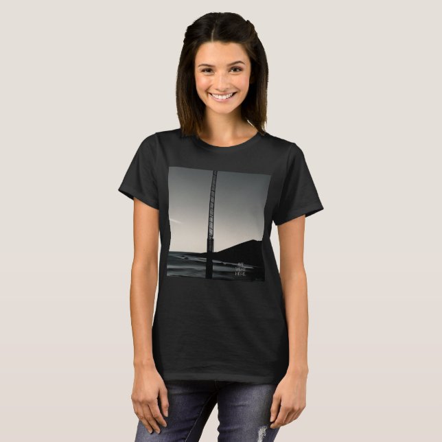 Nous étions ici avec le titre femmes noir T-shirt (Devant entier)