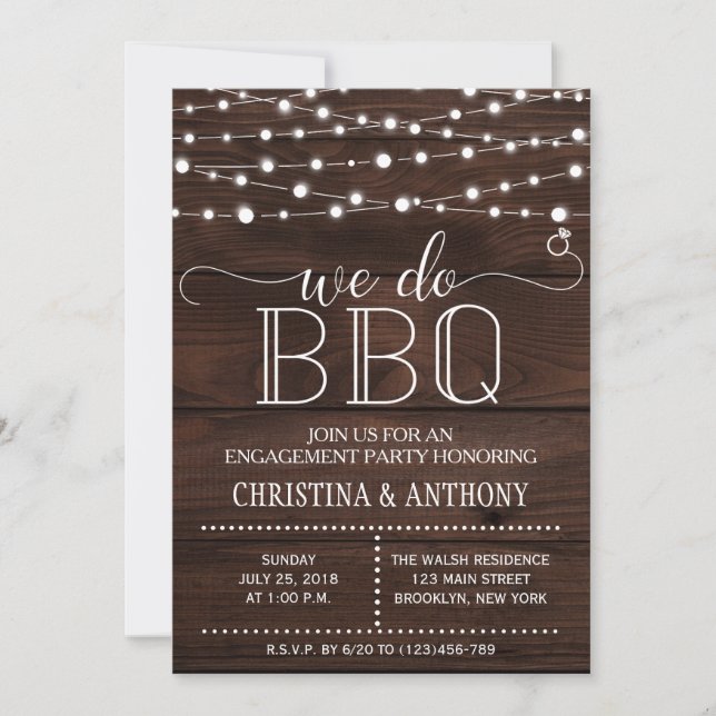 Nous faisons BBQ Engagement Party Invitation (Devant)