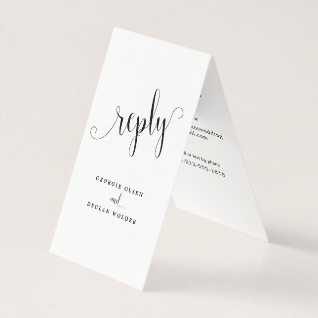 Nous faisons Calligraphie Mariage Long carte RSVP (Front)