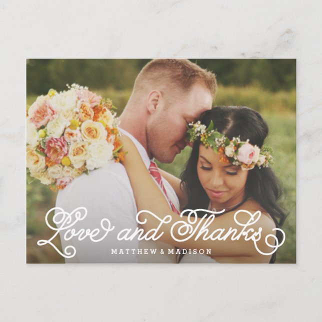 Nous faisons | Carte postale mariage Merci (Devant)