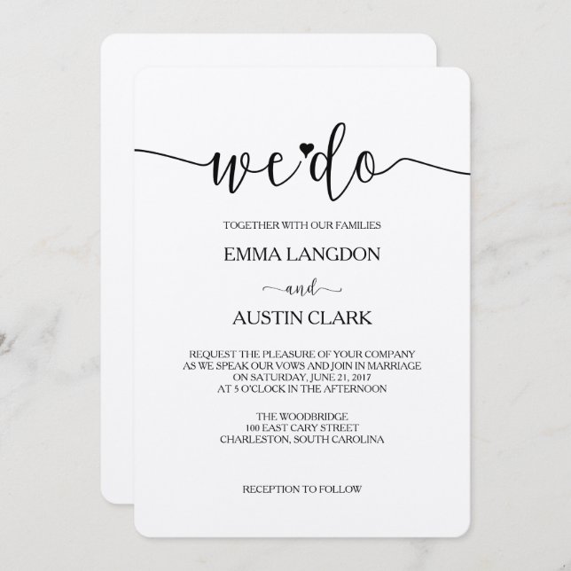 Nous faisons Faire-part de mariage - Kraft (Devant / Derrière)