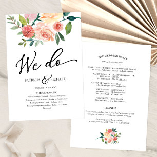 Nous faisons Floral Watercolor Wedding Programme