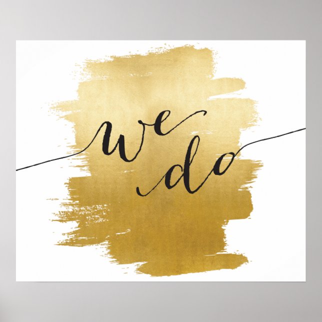 Nous faisons Gold Brushstrokokokies Poster Mariage (Devant)