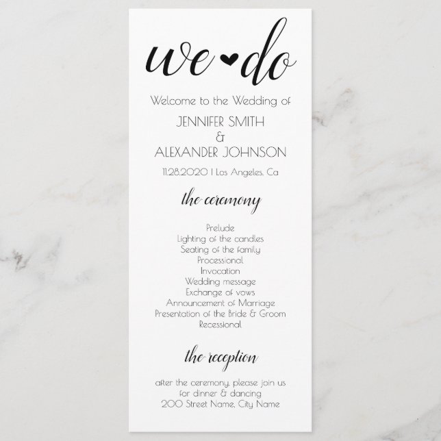 Nous faisons le programme de mariage (Devant)