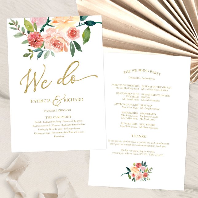 Nous faisons le programme de mariage à aquarelle f (Créateur téléchargé)