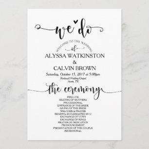 Nous faisons mariage carte programme 5x7 design v2