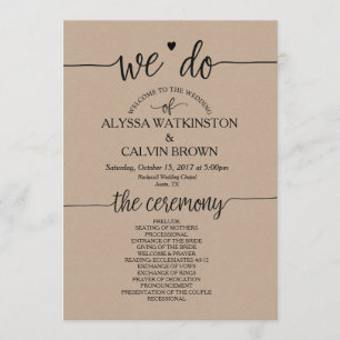 Nous faisons mariage carte programme 5x7 design v3