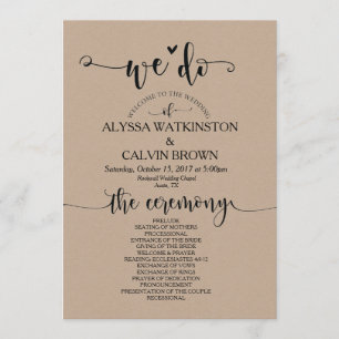 Nous faisons mariage carte programme 5x7 design v3