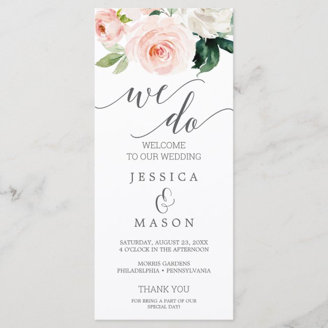Nous Faisons Mariage Programme Blushing Blooms (Devant)