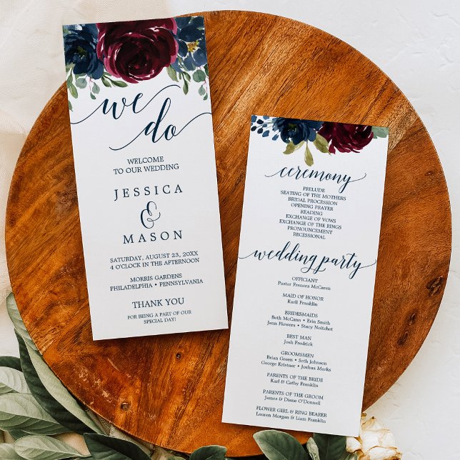 Nous faisons Mariage Programme Bourgogne Marine (Créateur téléchargé)