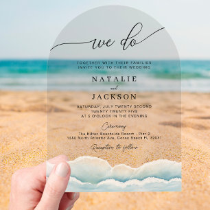 Nous faisons Plage Mariage Acrylique Invitation av