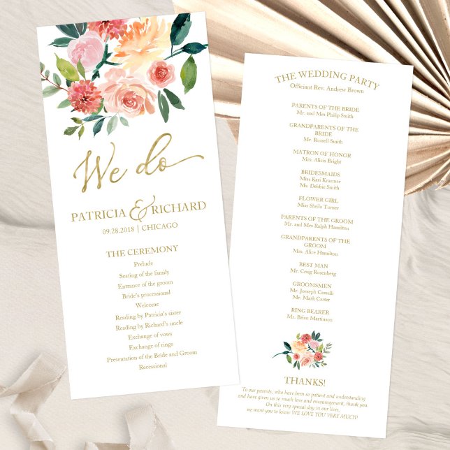 Nous faisons Programme de mariage à l'aquarelle fl (Créateur téléchargé)