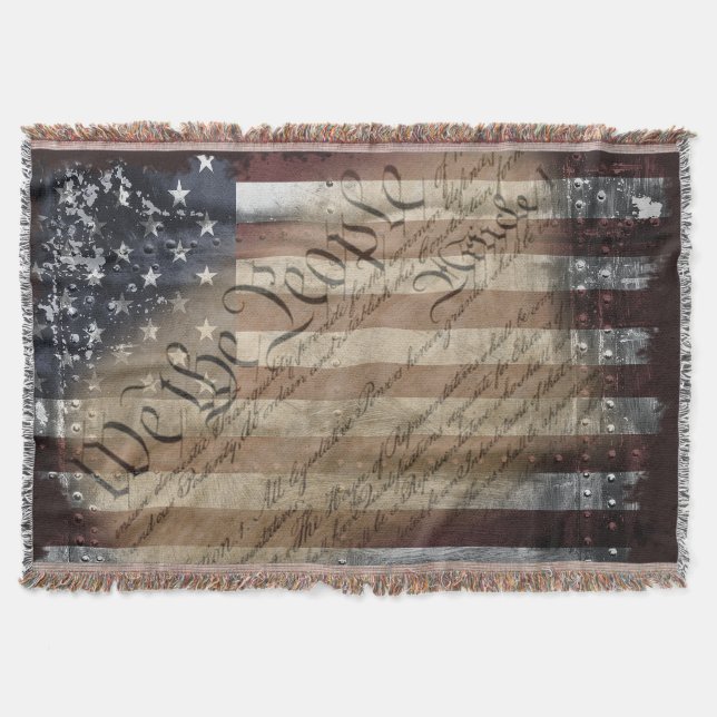 Nous la couverture vintage de jet de drapeau (Devant)