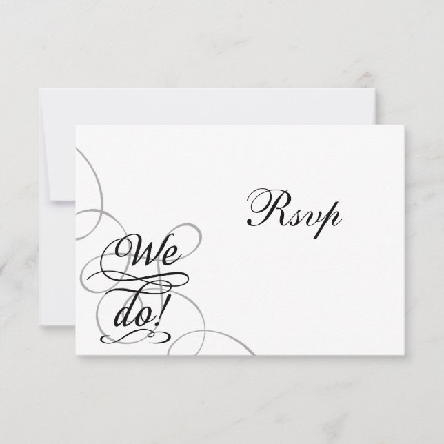 Nous le faisons, Carte de réponse de mariage noir  (Devant)