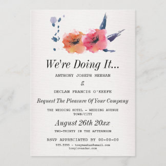 Nous le faisons - faire-part de mariage gai floral