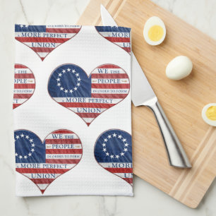 Nous Le Peuple Drapeau Américain Coeur Serviette d