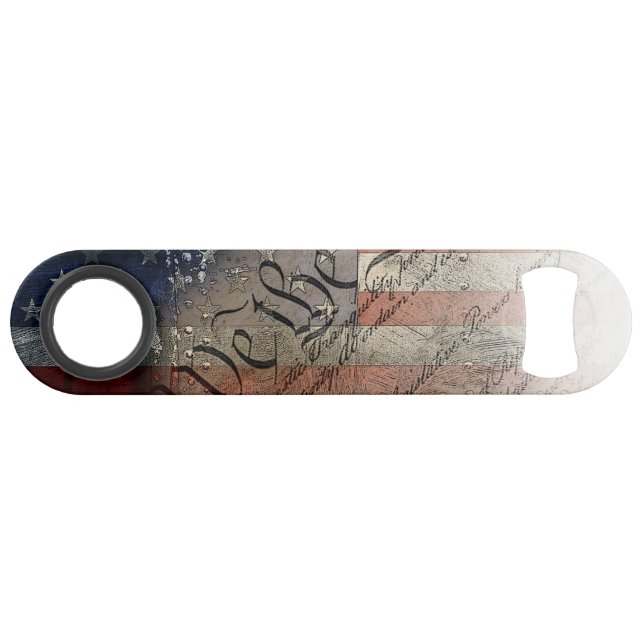 Nous Le Peuple Vintage Drapeau Industriel Américai (Devant (Horizontal))