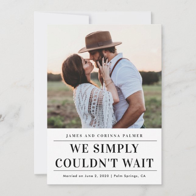 Nous ne pouvions pas attendre le faire-part mariag (Devant)