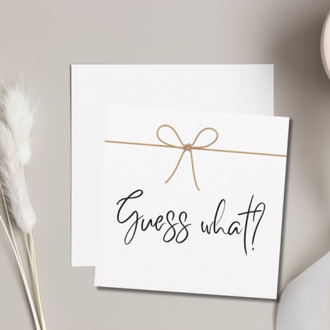 Nous nous attendons à une Faire-part minimale de g (Guess what? Pregnancy Announcement)