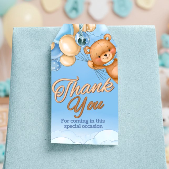 Nous pouvons à peine attendre - Étiquette de cadea (We Can Bearly Wait - Boy Baby Shower Gift Tag)