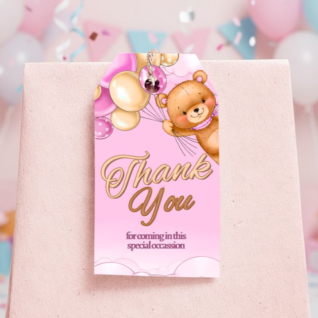 Nous pouvons à peine attendre - Étiquette de cadea (We Can Bearly Wait - Girl Baby Shower Gift Tag)