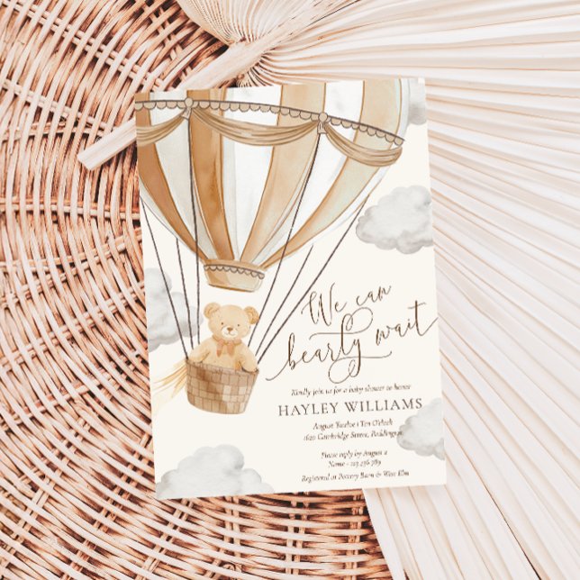 Nous Pouvons Attendre Tan Baby shower Invitation (Créateur téléchargé)