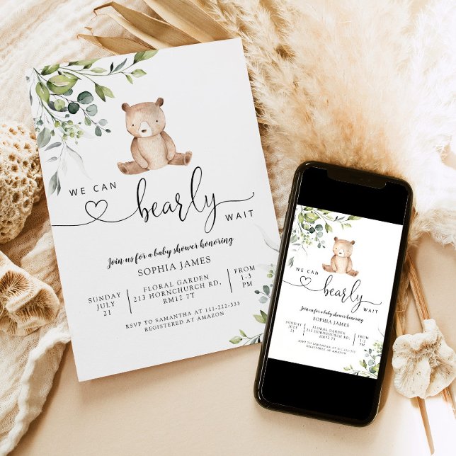 Nous pouvons attendre une invitation baby shower (Créateur téléchargé)